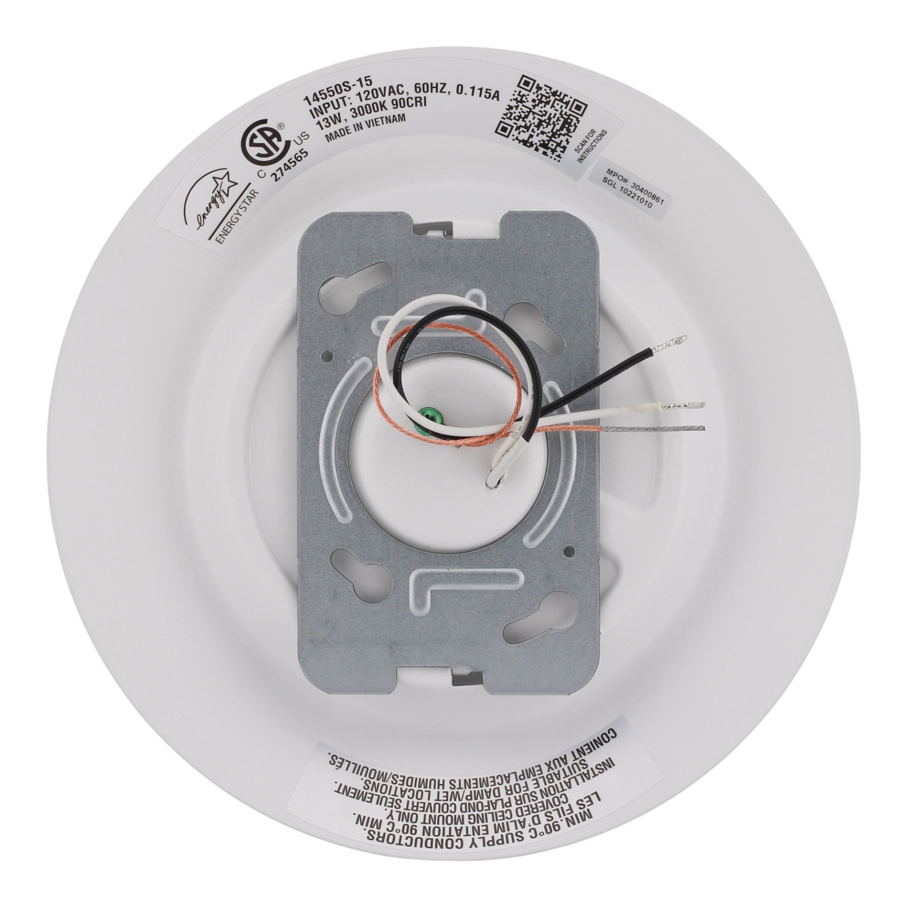 Generation Lighting Traverse Lyte 14550S-15 6in 13W 120V 3000K 90CRI White Recessed Light - Image 5