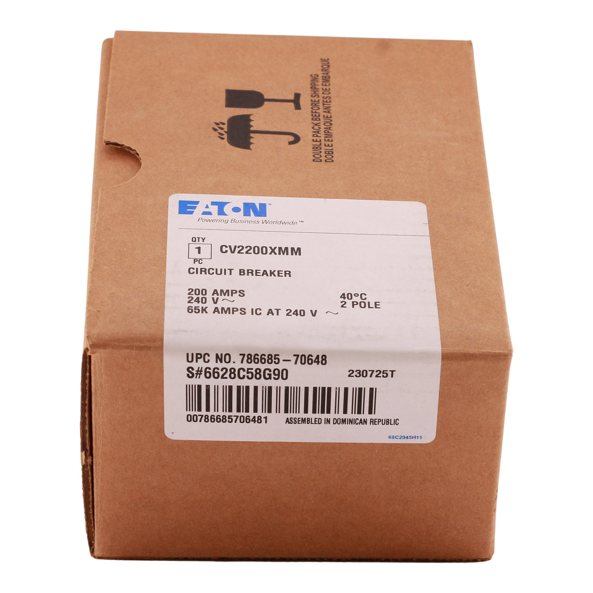 Eaton Type CV CV2200XMM 200A 2P 120/240V 65kAIC Tenant Main Circuit Breaker - Image 4