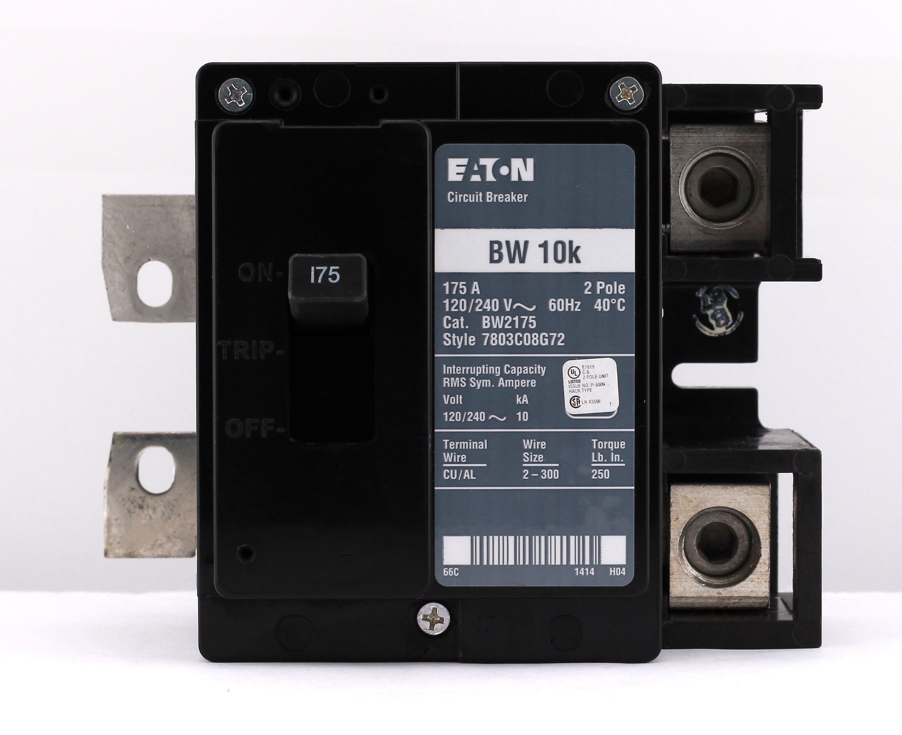 Eaton BR BW2175 175A 2P 120/240V Main Circuit Breaker - Image 4