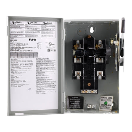 Eaton DG, DG221NGB, 30A, 2P, 240V, Fusible, NEMA 1, General Duty Safety Switch - Image 4