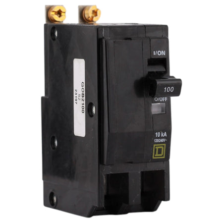 Square D QO, QOB2100, 100A, 2P, 120/240V, 10kA, Bolt-On, Circuit Breaker