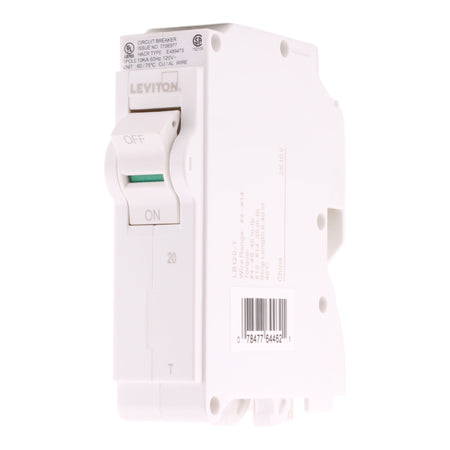 Leviton LB120-T 20A 1P 120/240V Standard Plug-On Neutral Circuit Breaker