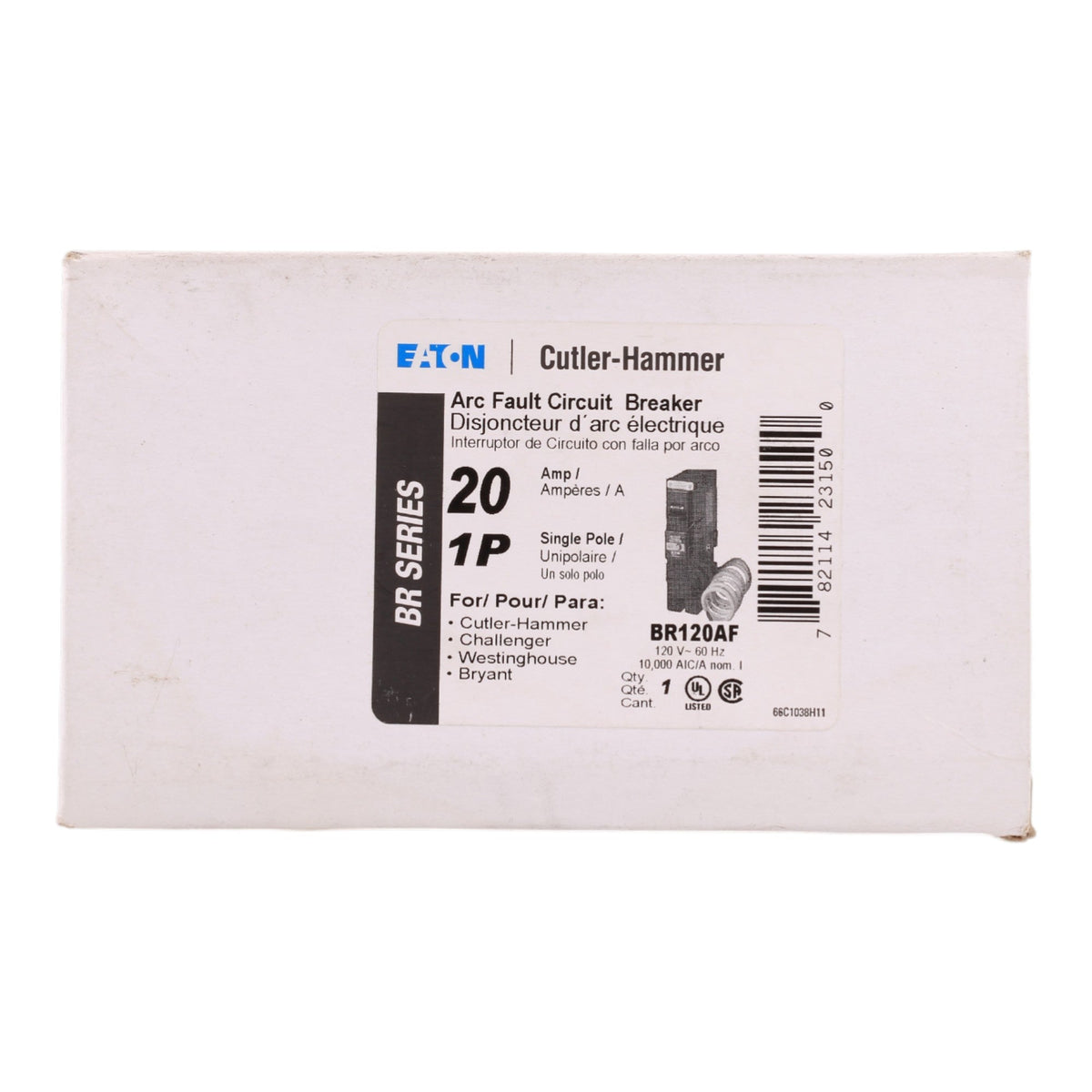 Eaton BR BR120AF 20A 1P 120V AFCI Plug-On Neutral Circuit Breaker - Image 3