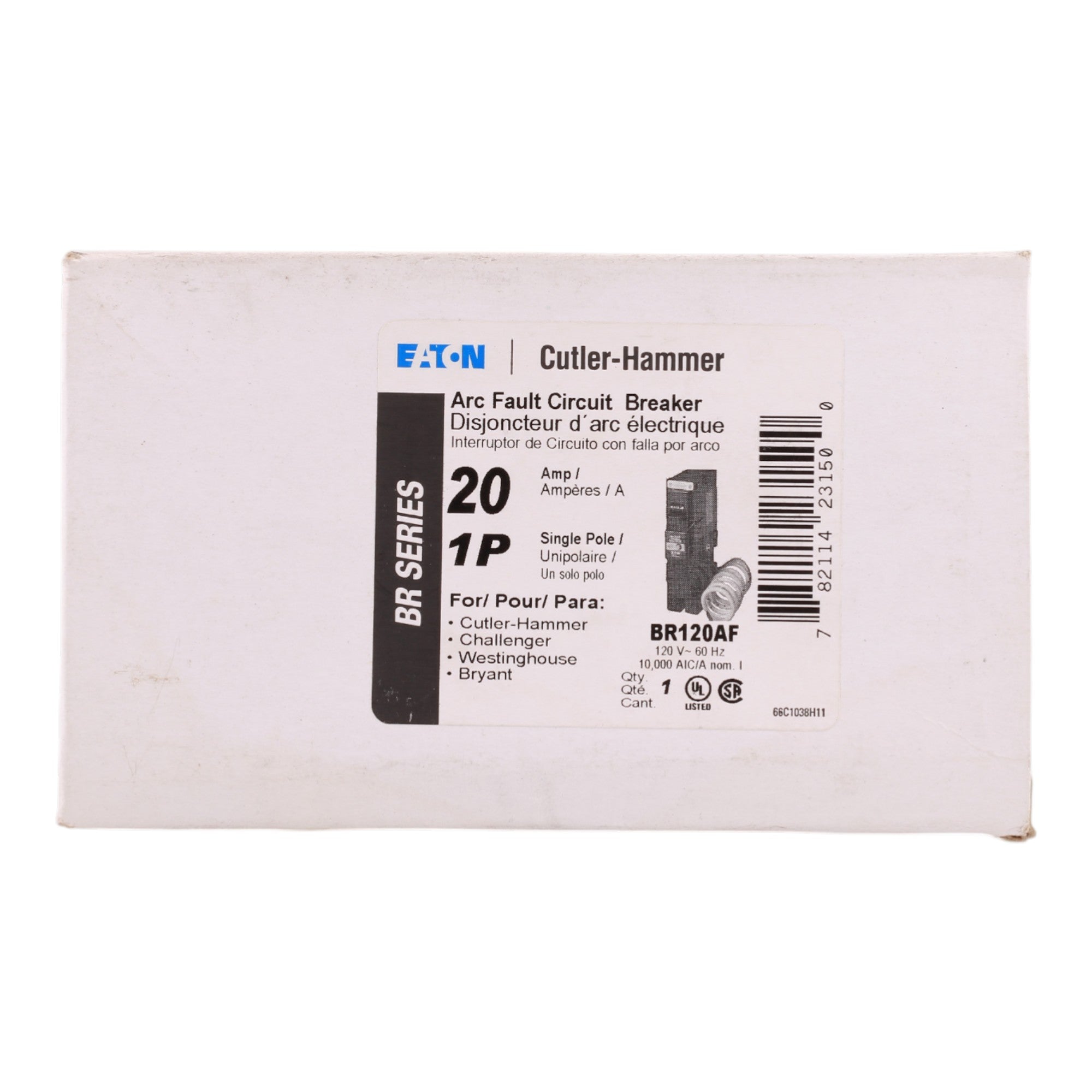Eaton BR BR120AF 20A 1P 120V AFCI Plug-On Neutral Circuit Breaker - Image 3