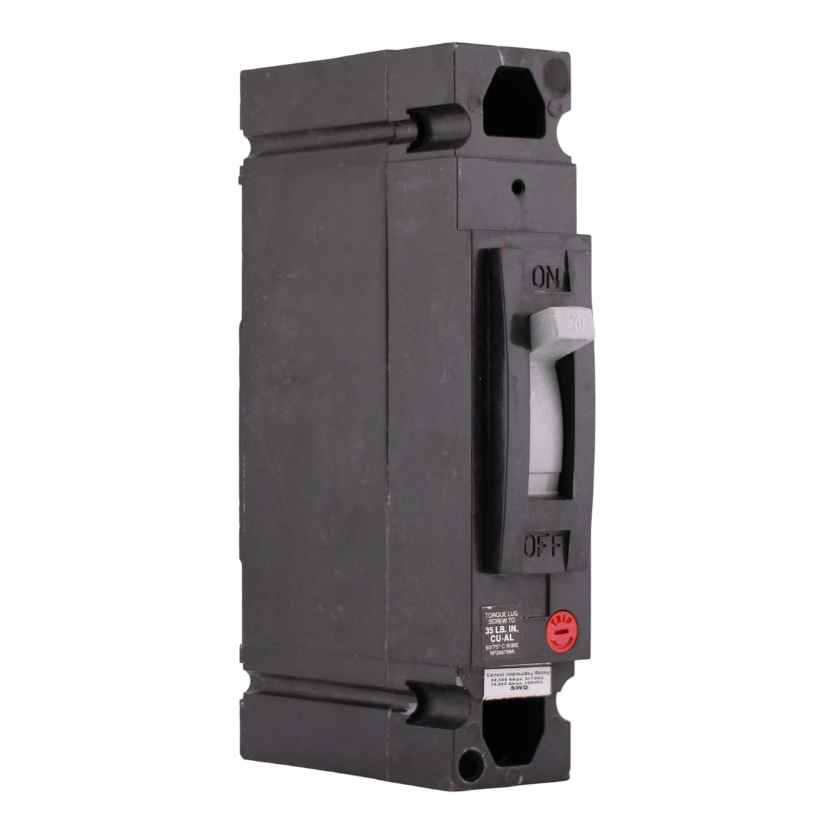 GE THED, THED113020, 20A, 1P, 277V, Bolt-On, Molded Case Circuit Breaker