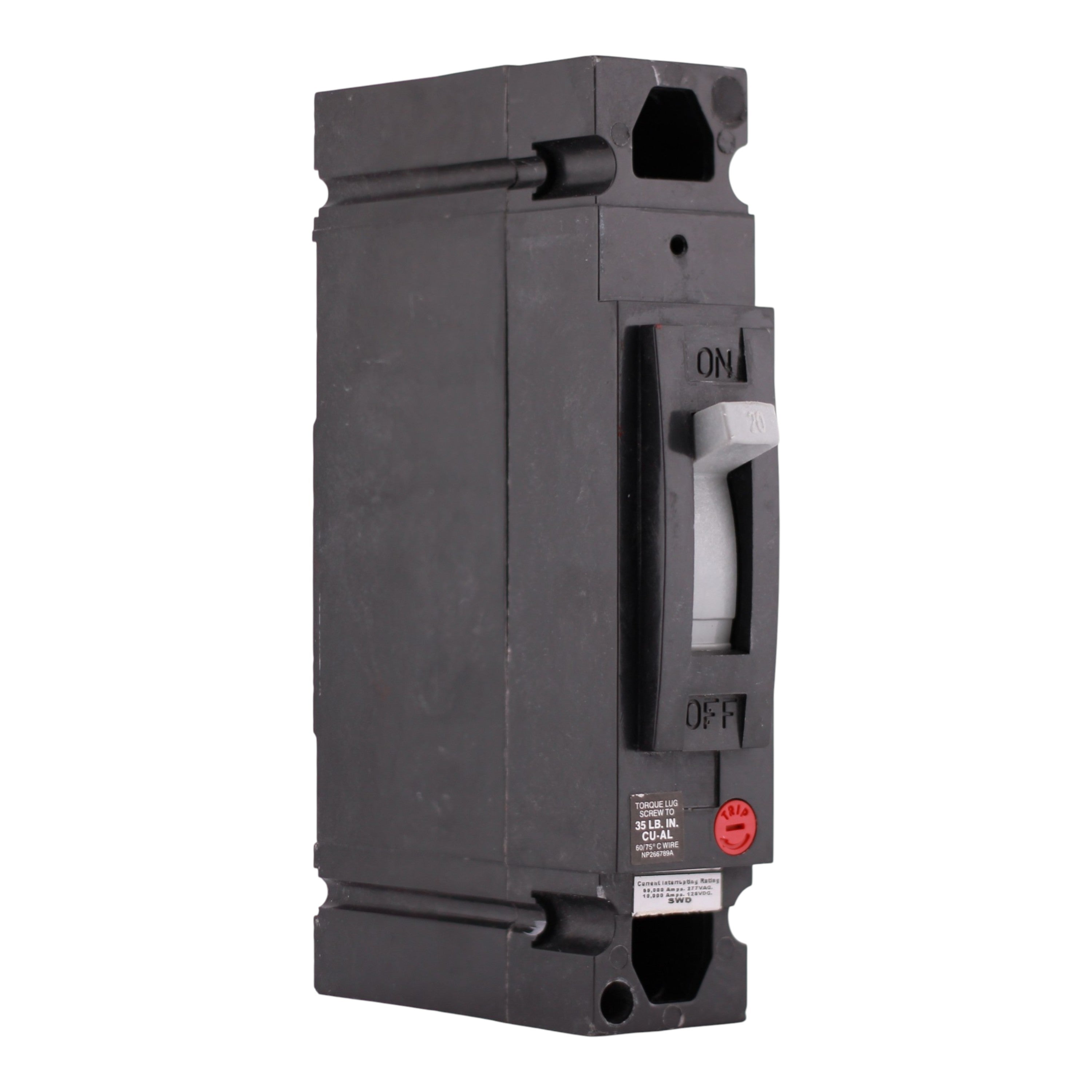 GE THED, THED113020, 20A, 1P, 277V, Bolt-On, Molded Case Circuit Breaker