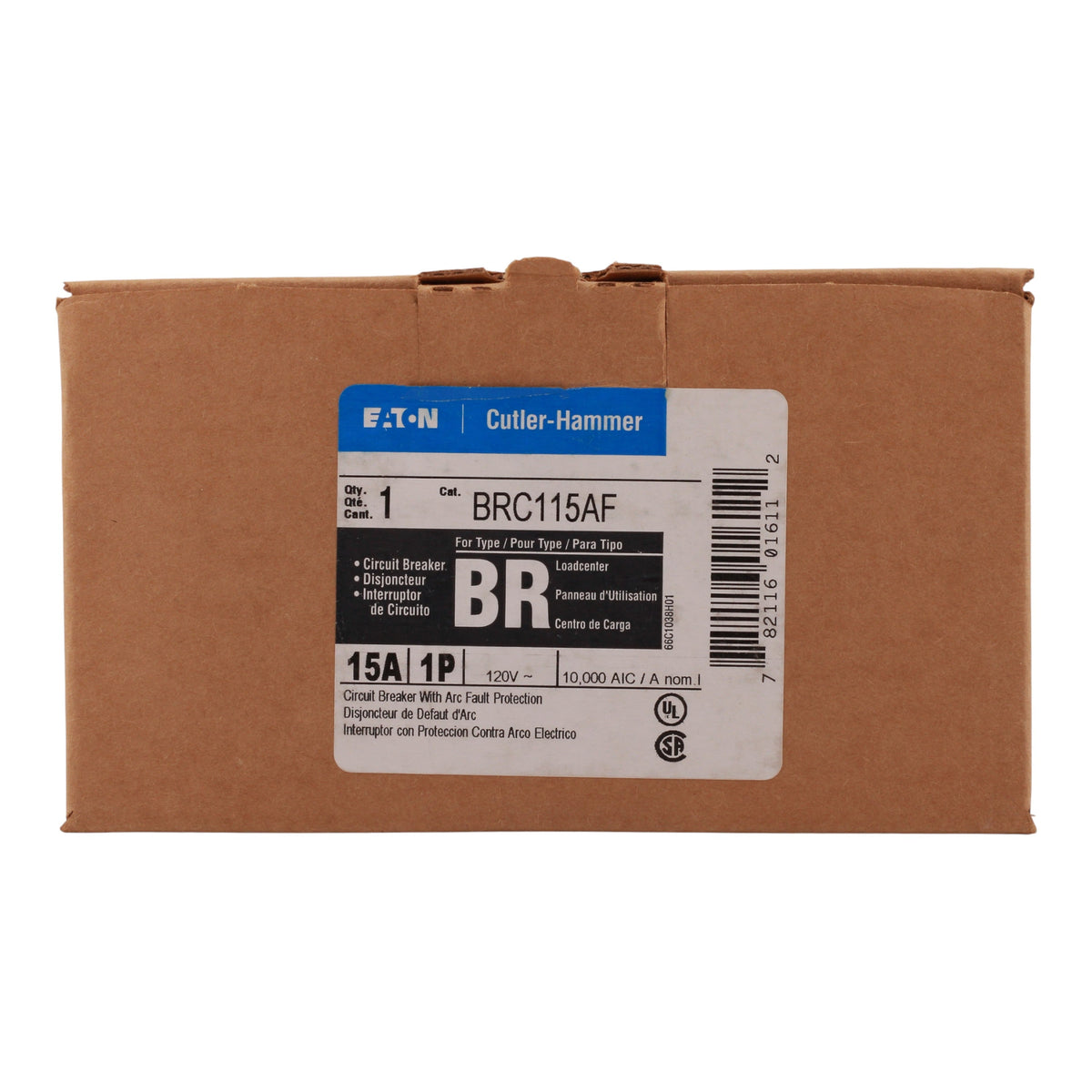 Eaton BR BRC115AF 15A 1P 120V AFCI Pigtail Neutral Circuit Breaker - Image 4
