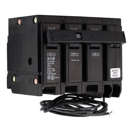 Eaton BR BR320ST 20A 3P 240V Shunt Trip Plug-On Circuit Breaker