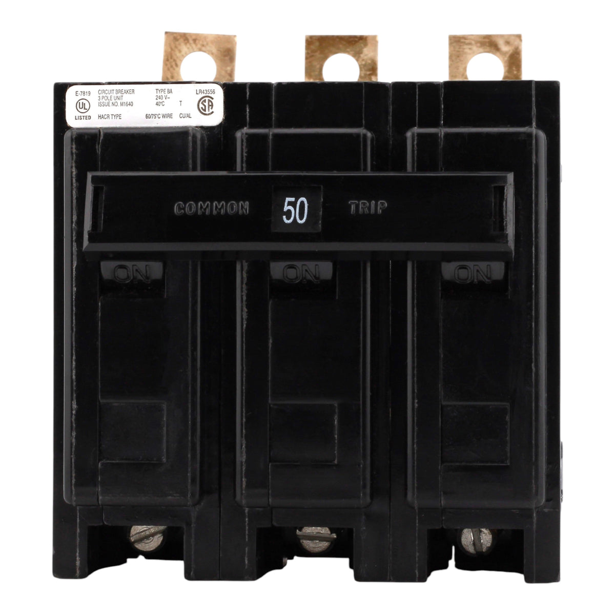 Eaton Quicklag BAB3050H 50A 3P 240V Thermal-Magnetic Bolt-On Circuit Breaker - Image 3