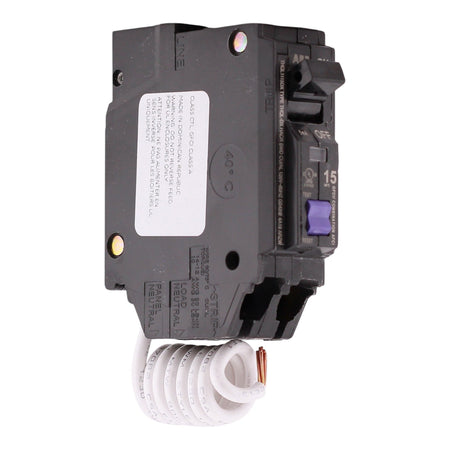 ABB Q-Line, THQL1115DX, 15A, 1P, 120V, AFCI/GFCI, Short Pigtail Neutral, Circuit Breaker
