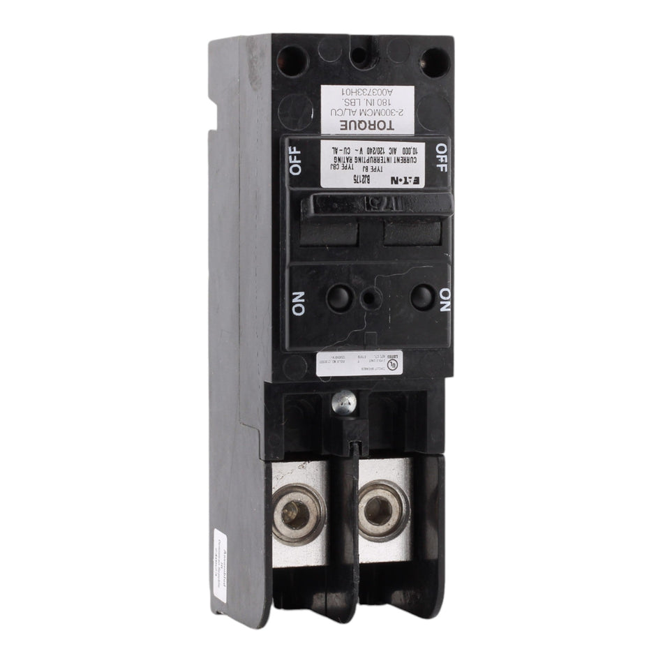 Eaton BJ2175 175A 2-Pole Main Circuit BreakerEaton BJ2175, 175A, 120/240V, 2-Pole, 10kAIC, Plug-On Main Circuit Breaker, Common Trip, for 150A+ Load Centers