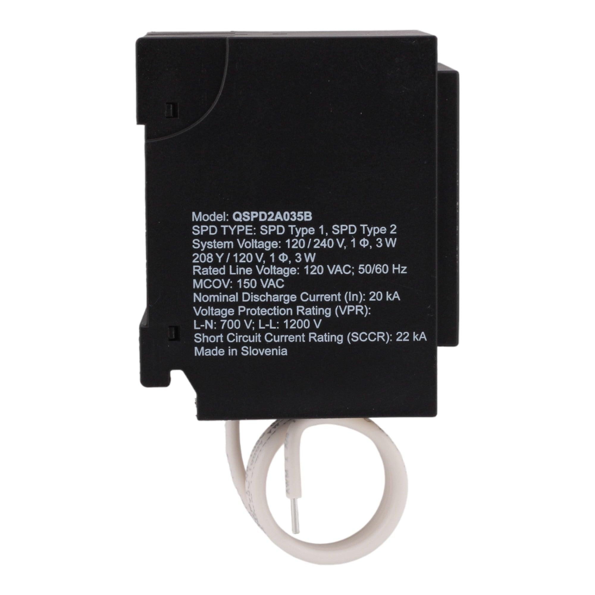 Siemens QSPD2A035B 120/240V 35kA 2-Pole Surge Protective Device - Image 4