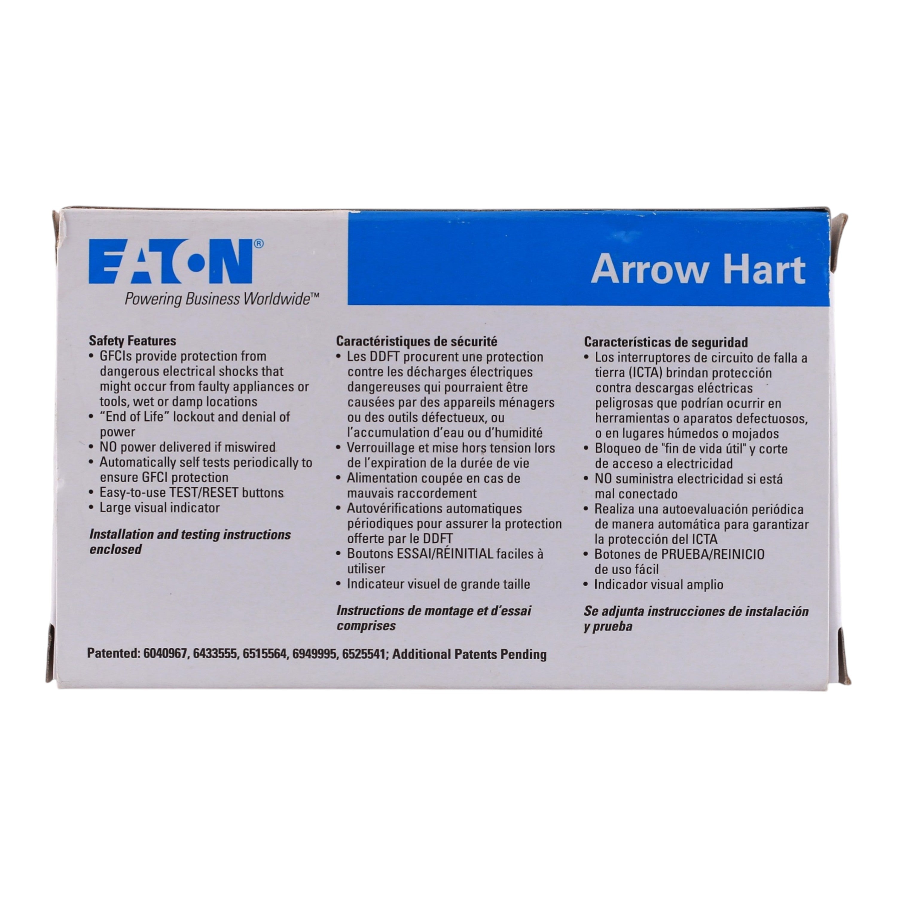Eaton Arrow Hart, SGFD20W, 20A, 2P, 125V, GFCI, Blankface, Self-Test, Receptacle - Image 13