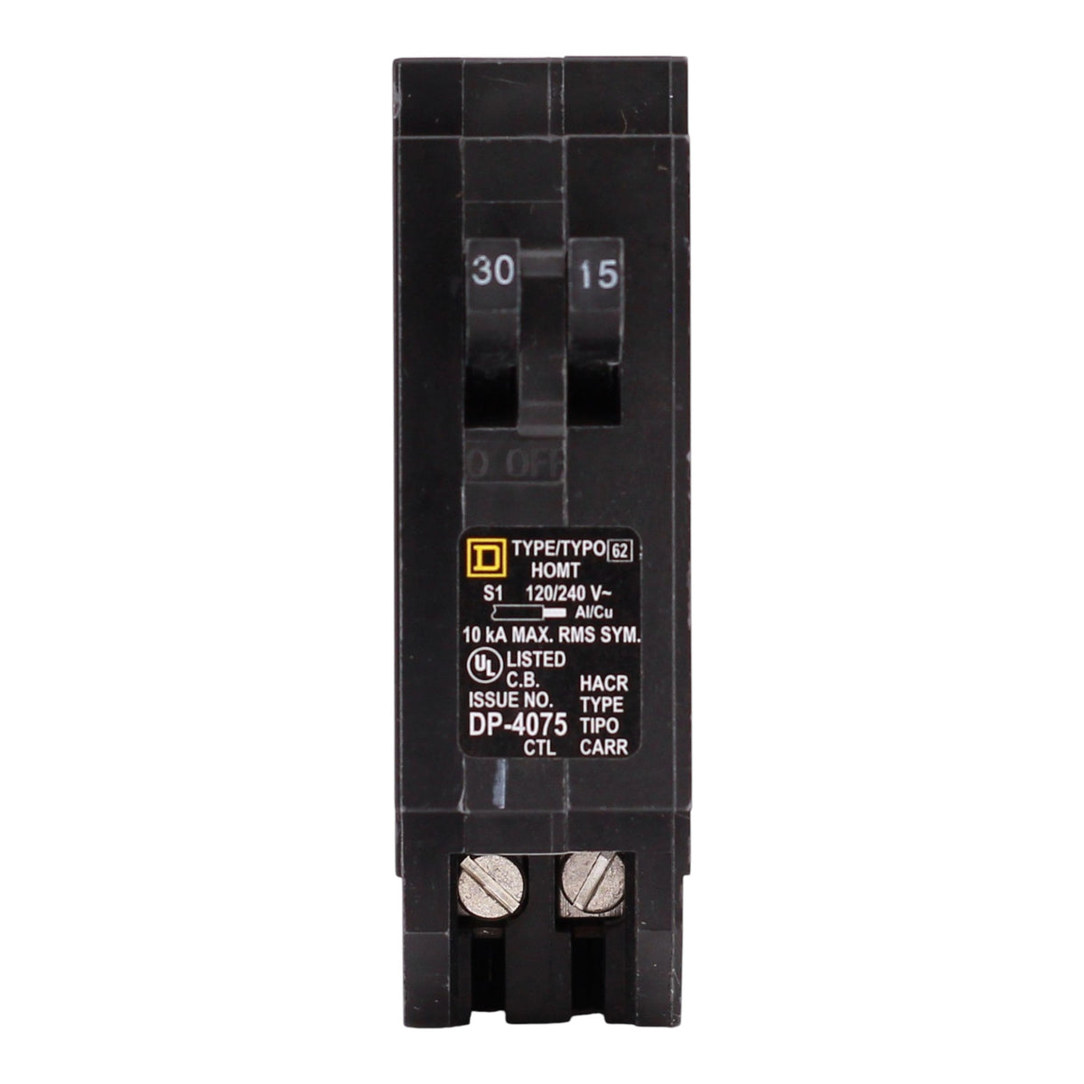 Square D Homeline, HOMT3015, 30A/15A, 2x1P, 120/240V, Tandem, Circuit Breaker - Image 4