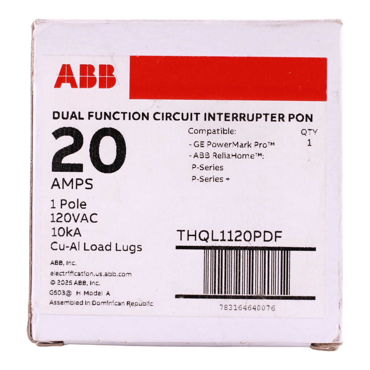 GE Q Line THQL1120PDF 20A 1P 120V AFCI/GFCI Plug-On Neutral Breaker - Image 3