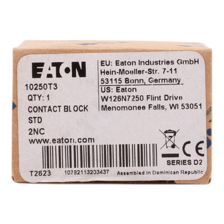 Eaton 10250T3 30.5mm Heavy-Duty Pushbutton Contact Block 2NC - Image 2