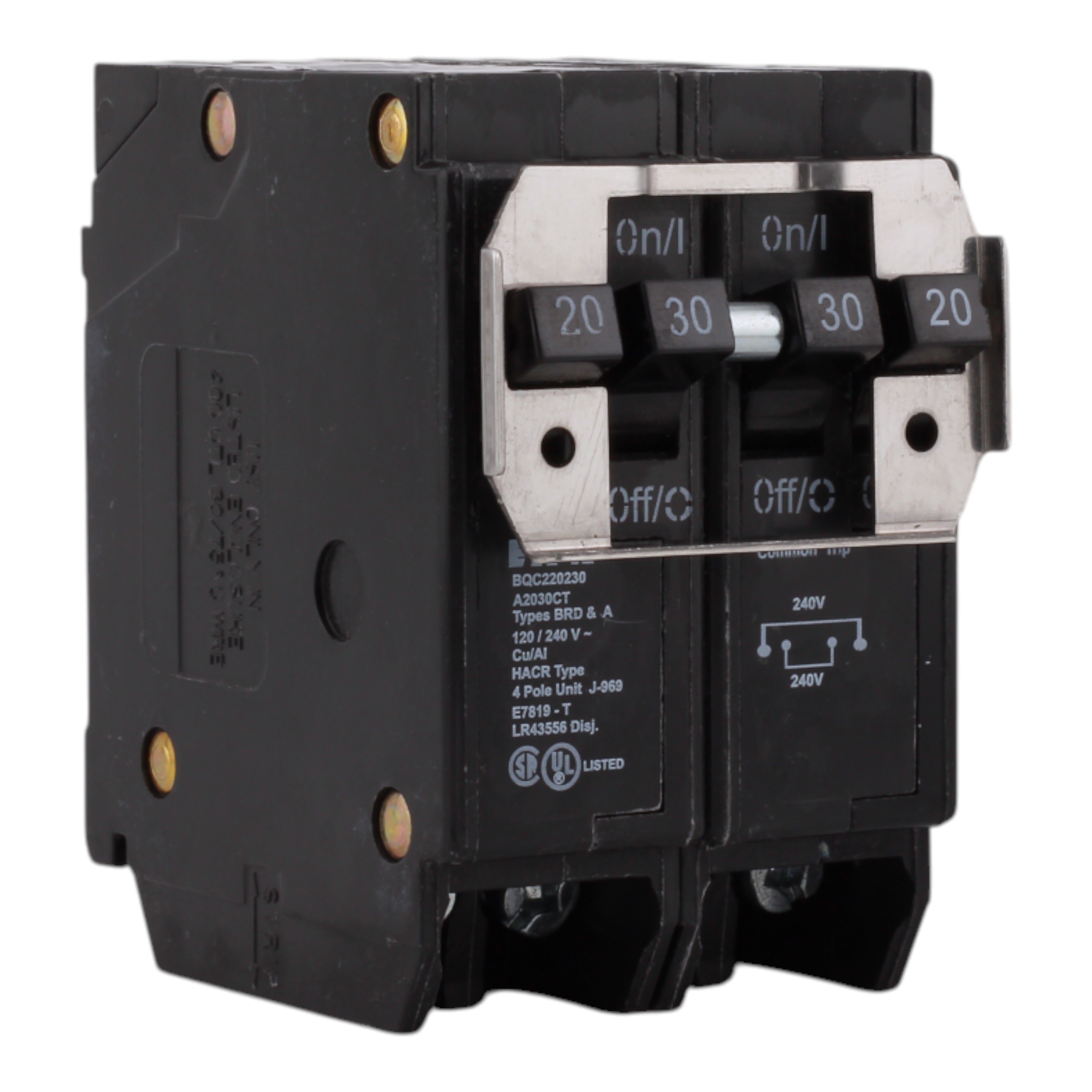 Eaton BR BQC220230 20/30A 4P 120/240V Quadplex CTL Plug-On Circuit Breaker - Image 9