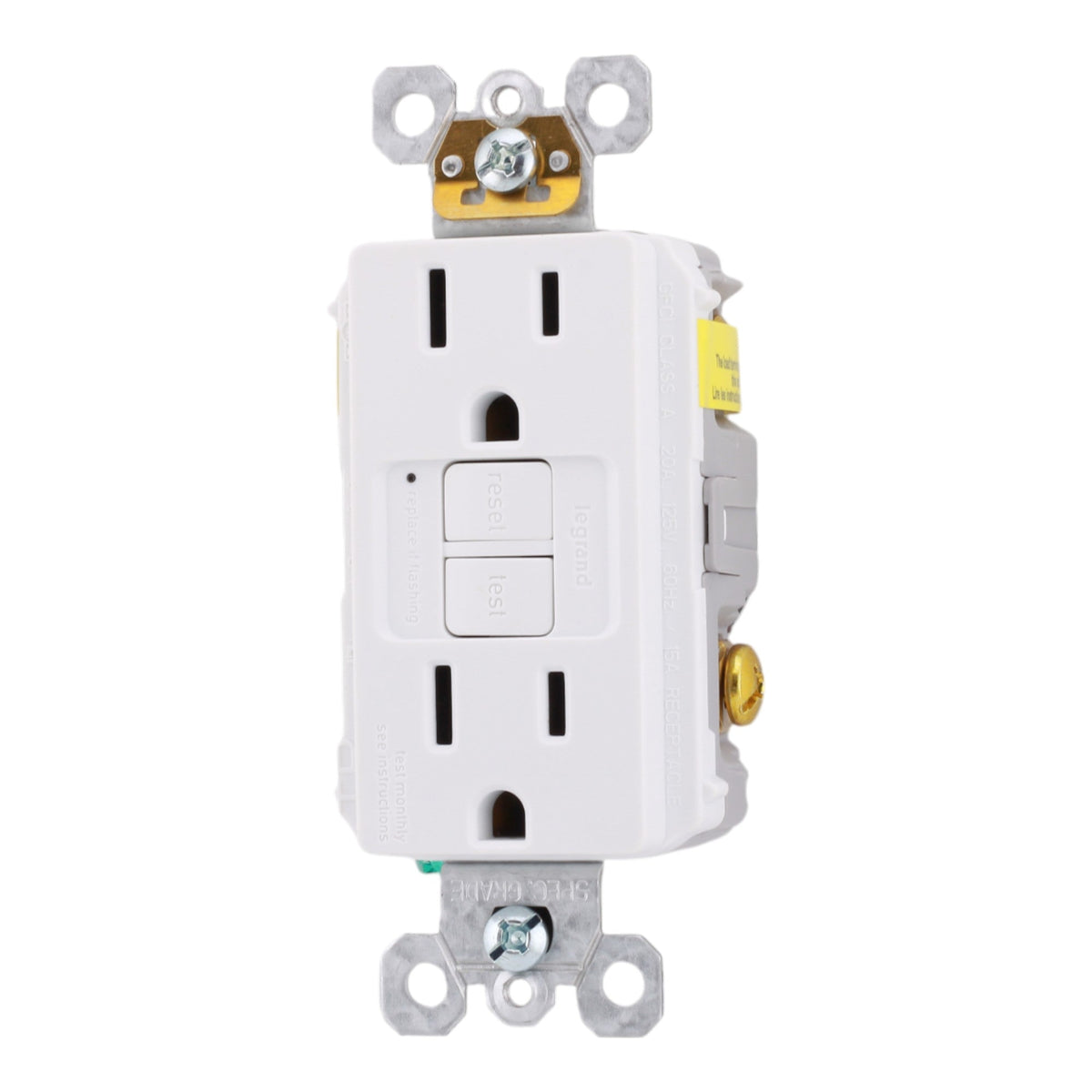 Legrand 1597TRW 15A 125V Tamper-Resistant Duplex GFCI Receptacle White - Image 4