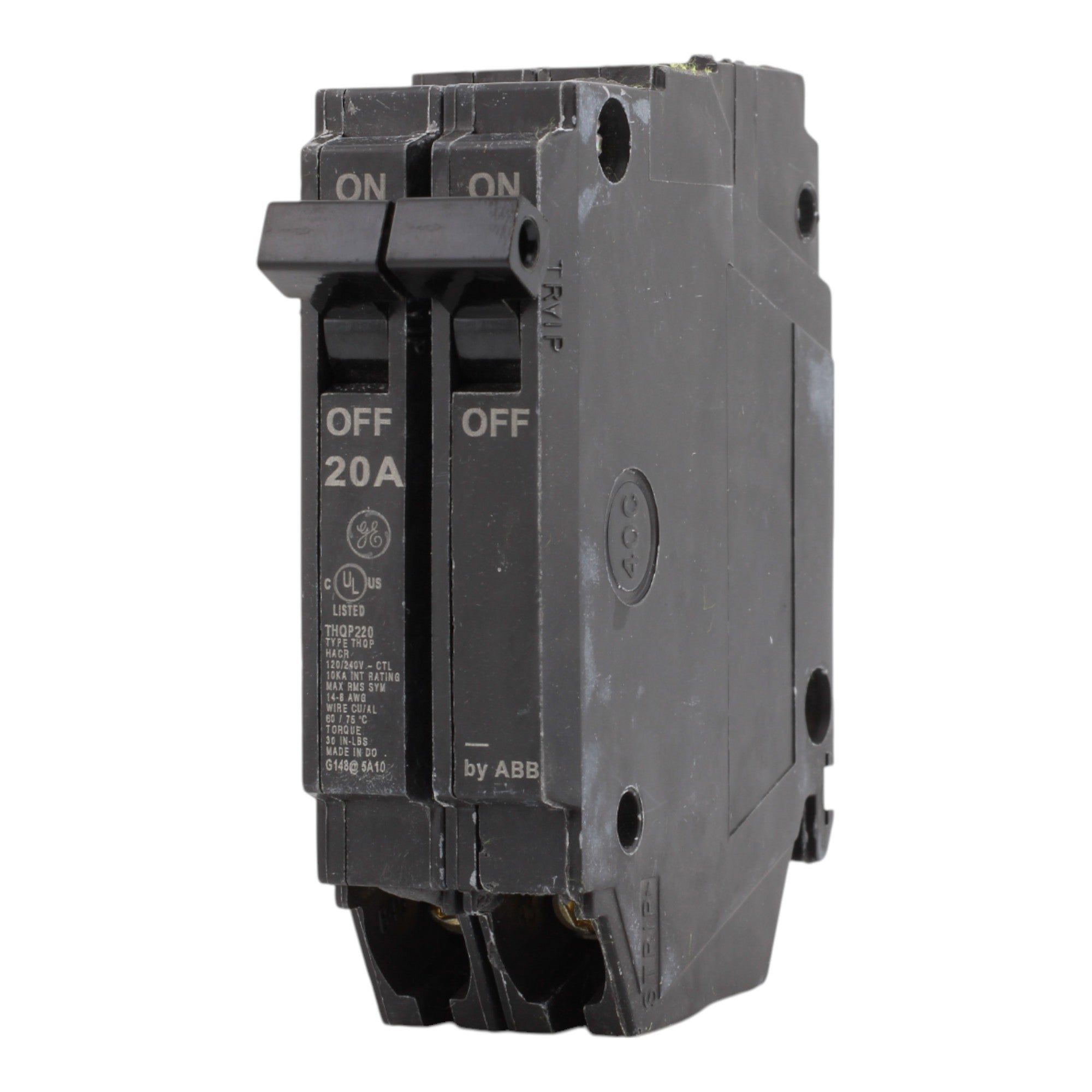 GE THQP220 20A 2P 120/240V Q-Line Thin Plug-In Circuit Breaker - Image 6