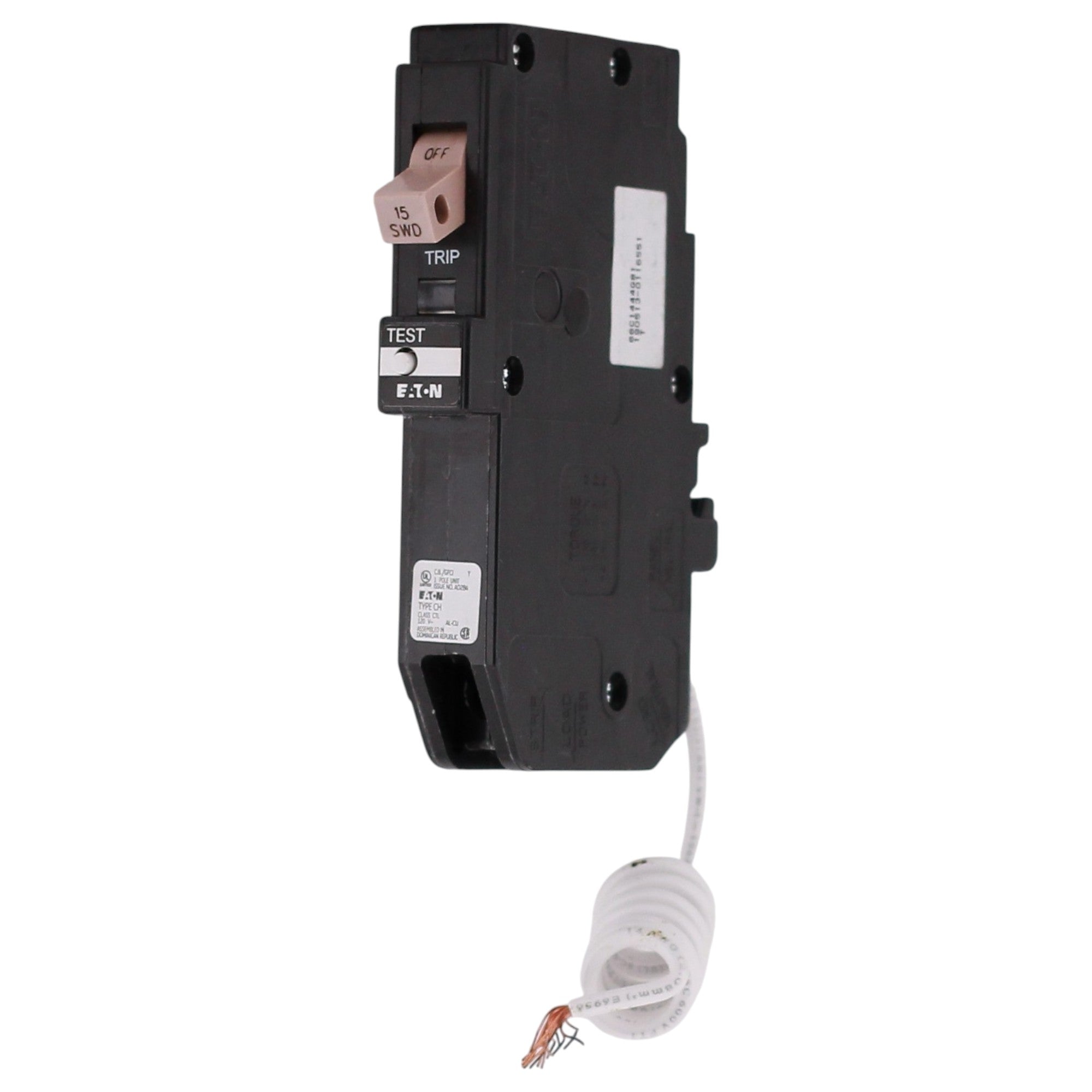 Eaton CH, CHFGFT115, 15A, 1P, 120/240V, GFCI, Pigtail Neutral, Circuit Breaker - Image 4