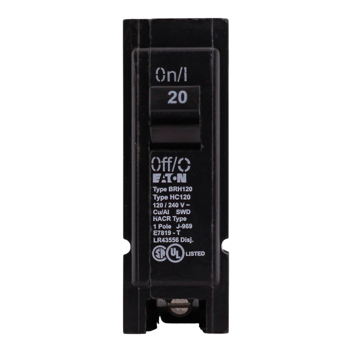 Eaton BRH, BRH120, 20A, 1P, 120/240V, Thermal Magnetic, Plug-On, High Interrupt, Circuit Breaker - Image 5