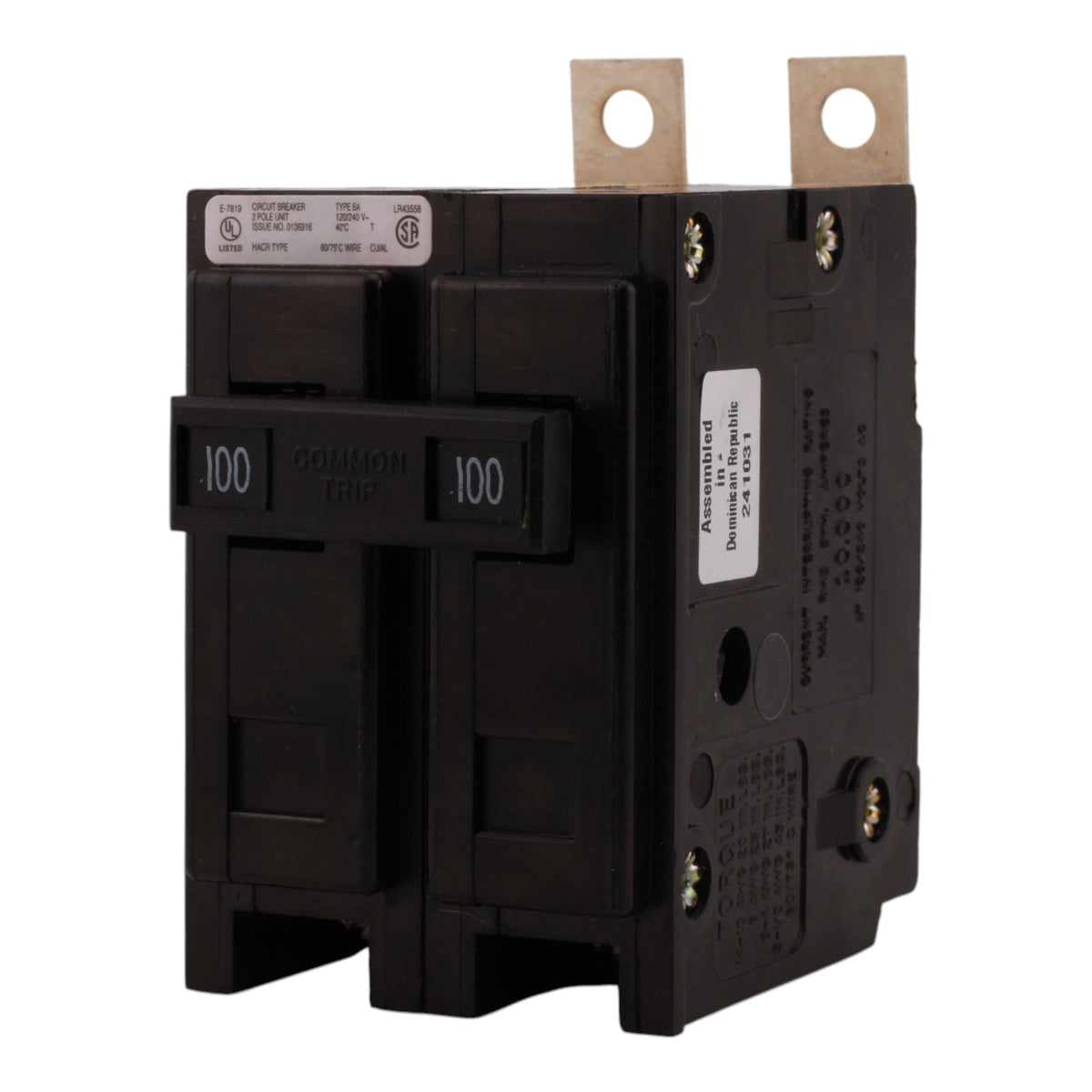 Eaton BAB2100 100A 2P 240V 10kAIC Bolt-On Circuit Breaker - Image 6