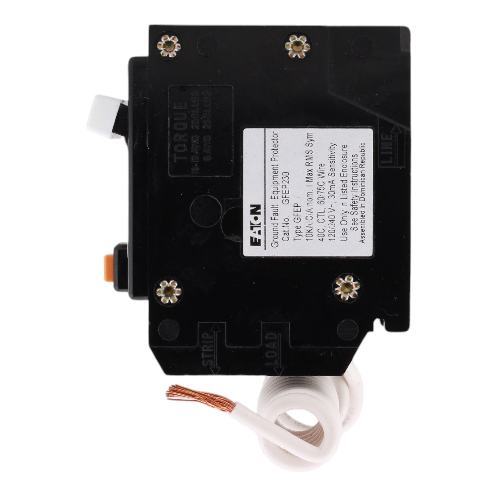 Eaton GFEP230 30A 120/240V 2-Pole GFCI Breaker for BR Loadcenters, Pigtail Neutral, Industrial Ground Fault Protection - Image 5