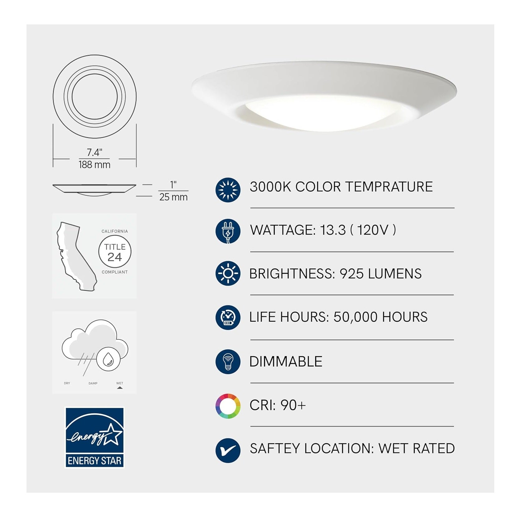 Generation Lighting Traverse Lyte 14550S-15 6in 13W 120V 3000K 90CRI White Recessed Light - Image 7