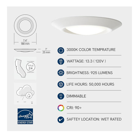 Generation Lighting Traverse Lyte 14550S-15 6in 13W 120V 3000K 90CRI White Recessed Light - Image 7