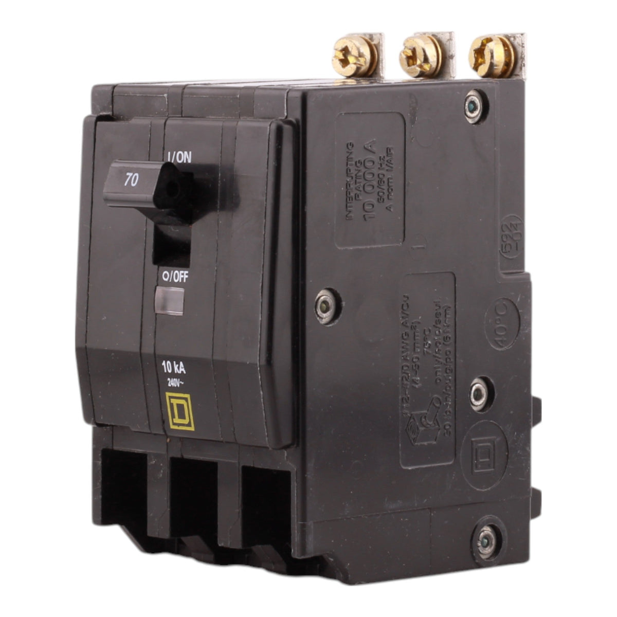 Square D QO QOB370 70A 3P 120/240V Standard Bolt-On Circuit Breaker - Image 4