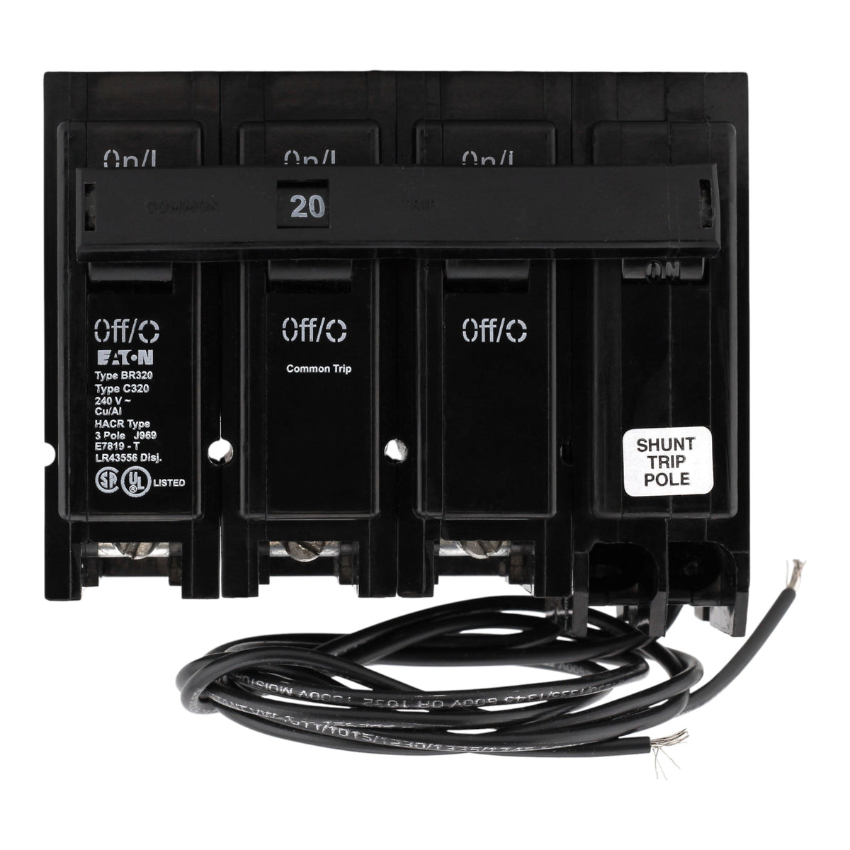 Eaton BR BR320ST 20A 3P 240V Shunt Trip Plug-On Circuit Breaker - Image 4