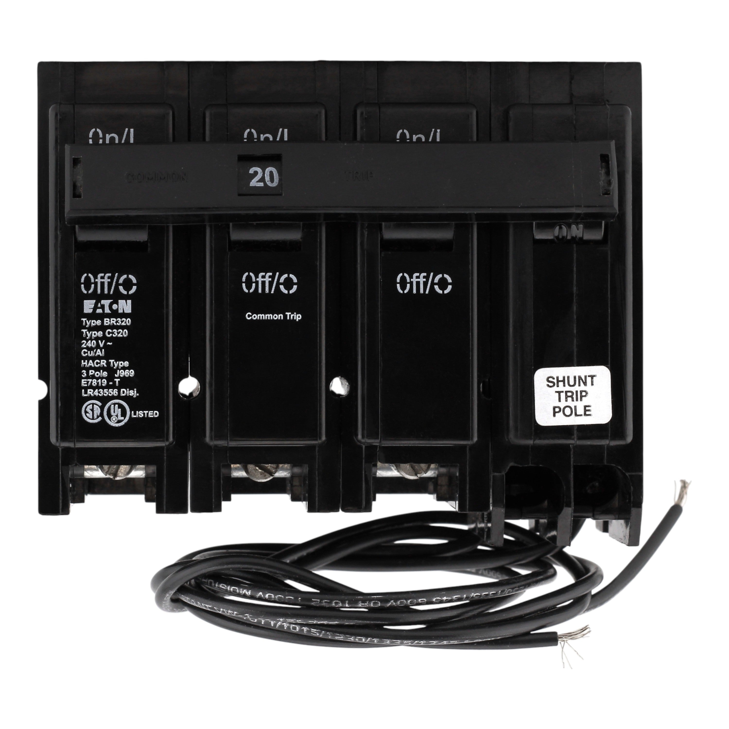 Eaton BR BR320ST 20A 3P 240V Shunt Trip Plug-On Circuit Breaker - Image 4
