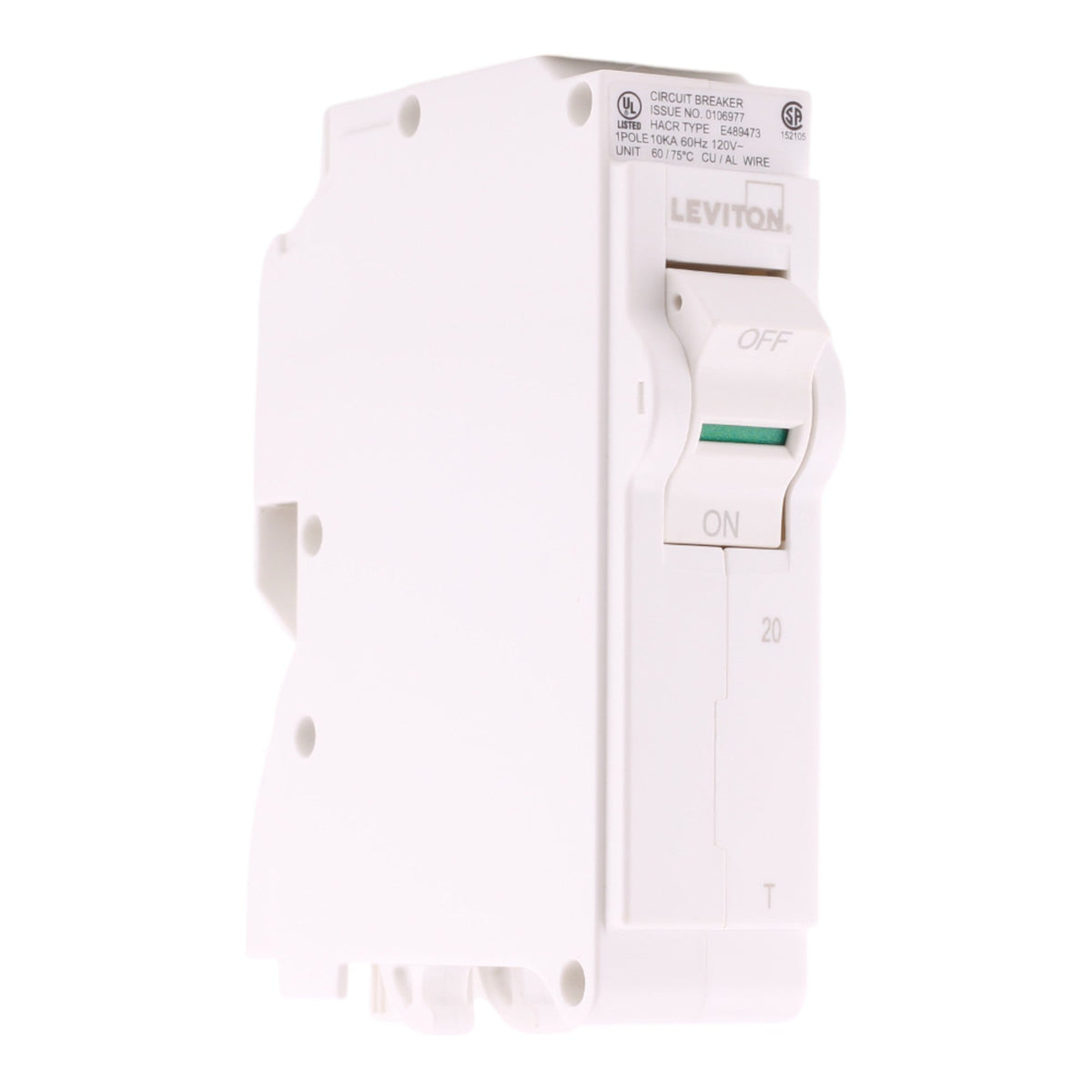 Leviton LB120-T 20A 1P 120/240V Standard Plug-On Neutral Circuit Breaker - Image 3