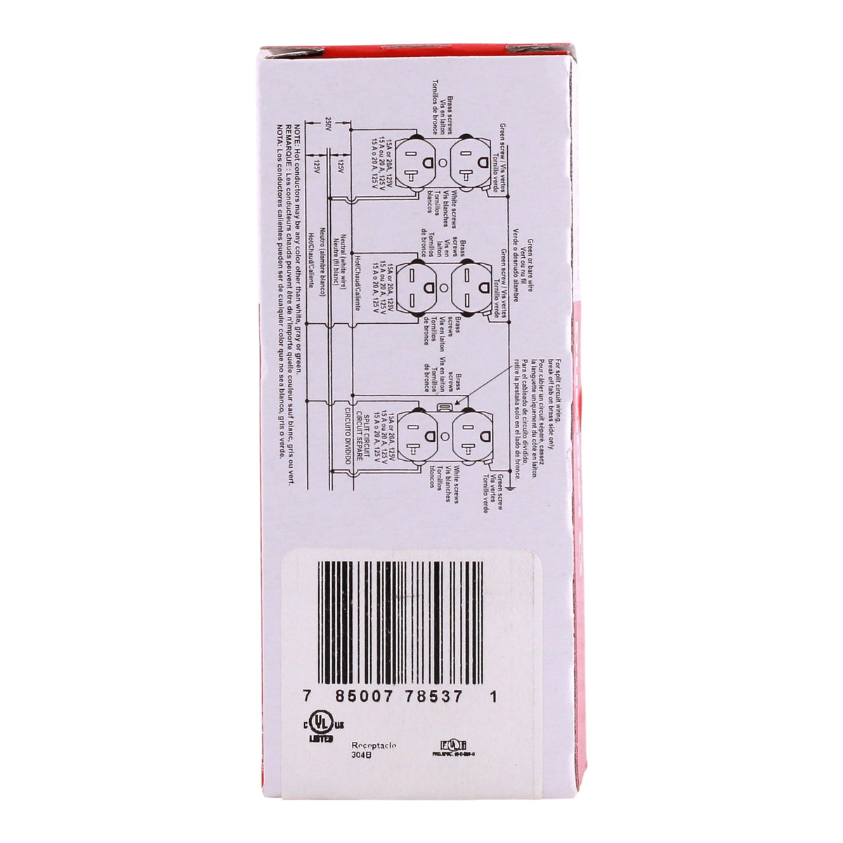 Pass & Seymour, 26352GRY, 20A, 125V, NEMA 5-20R, Decorator Duplex Receptacle, Gray - Image 5