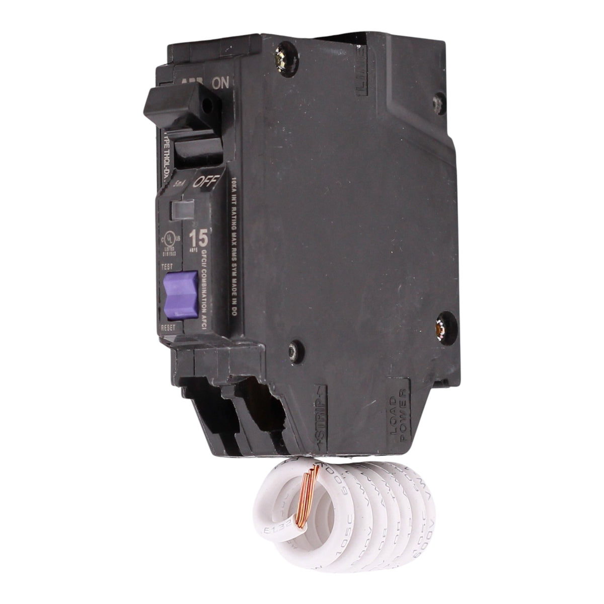 ABB Q-Line, THQL1115DX, 15A, 1P, 120V, AFCI/GFCI, Short Pigtail Neutral, Circuit Breaker - Image 2