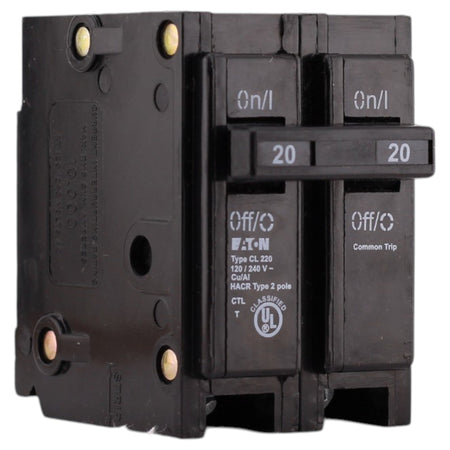 Eaton CL, CL220, 20A, 2P, 120/240V, Classified Replacement, Circuit Breaker