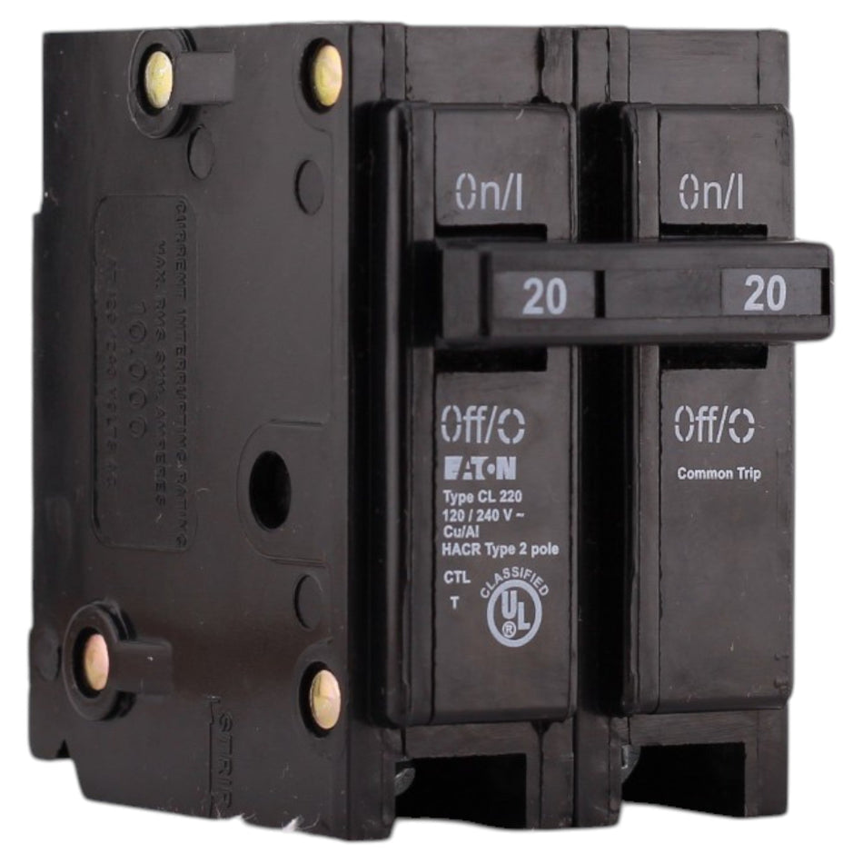 Eaton CL, CL220, 20A, 2P, 120/240V, Classified Replacement, Circuit Breaker