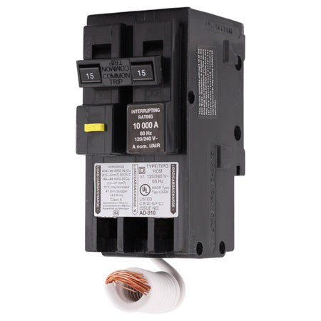 Square D Homeline, HOM215GFI, 15A, 2P, 120/240V, GFCI, Pigtail Neutral, Circuit Breaker - Image 3