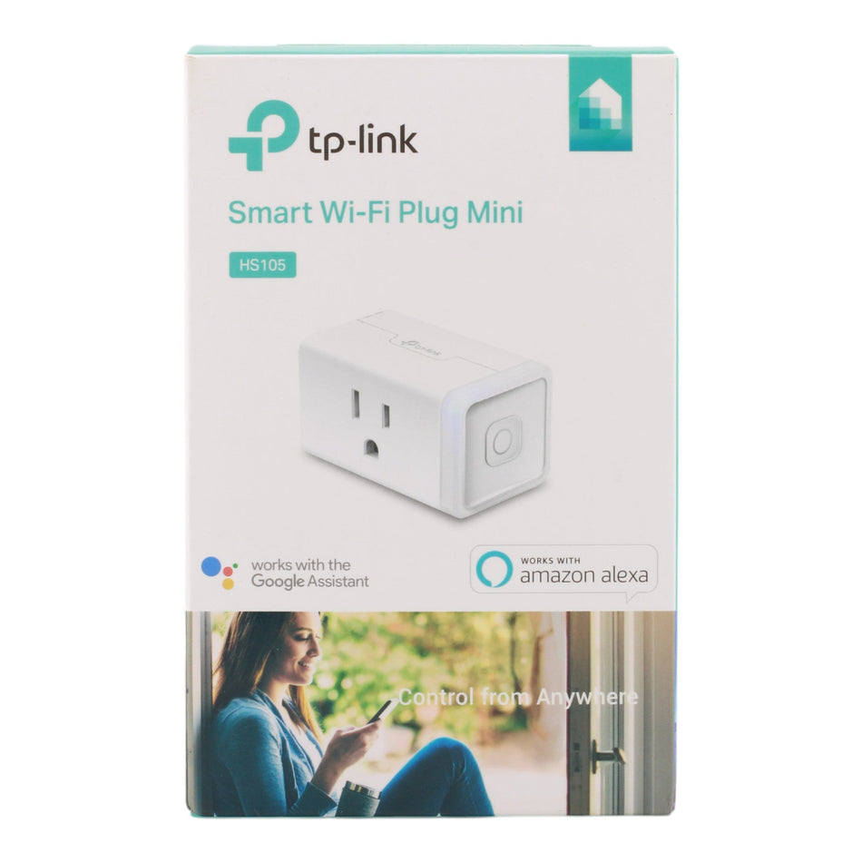 TP-Link HS105 Smart Plug – Wi-Fi, 120V, 15A, Works with Alexa & Google Home, No Hub Required, Remote Control via Kasa App, White