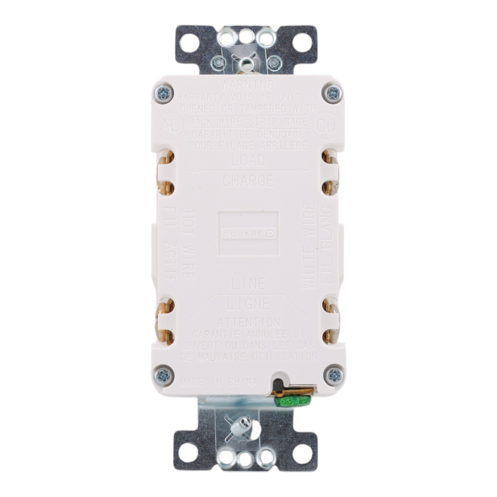 Square D SQR51203WH X Series 20A 125V GFCI Receptacle Tamper/Weather Resistant Duplex White - Image 2