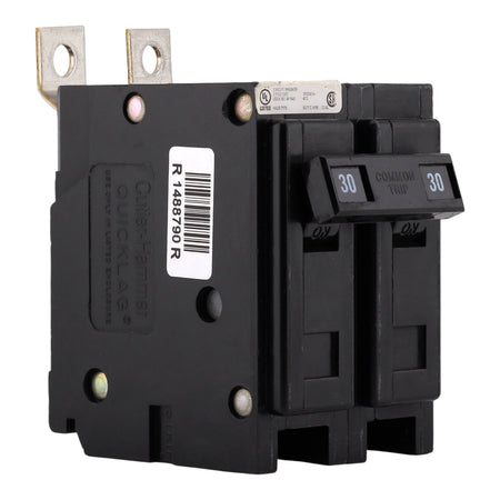 Eaton Quicklag QBHW2030 30A 2P 120/240V Thermal Magnetic Bolt-On Circuit Breaker