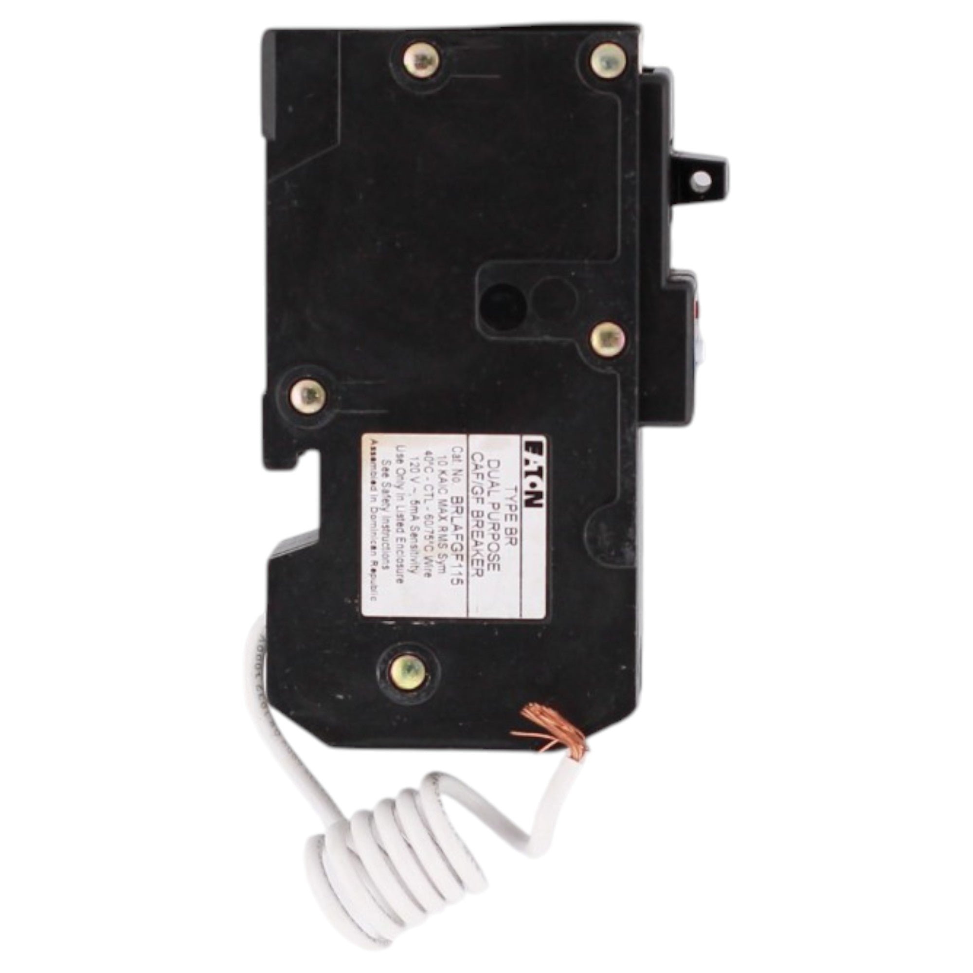 Eaton BR, BRLAFGF115, 15A, 1P, 120/240V, Dual Function AFCI/GFCI, Pigtail Neutral, Circuit Breaker - Image 5