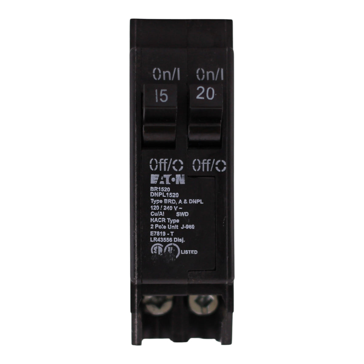 Eaton BR, BR1520, 15/20A, 1P, 120/240V, Tandem, Circuit Breaker - Image 3