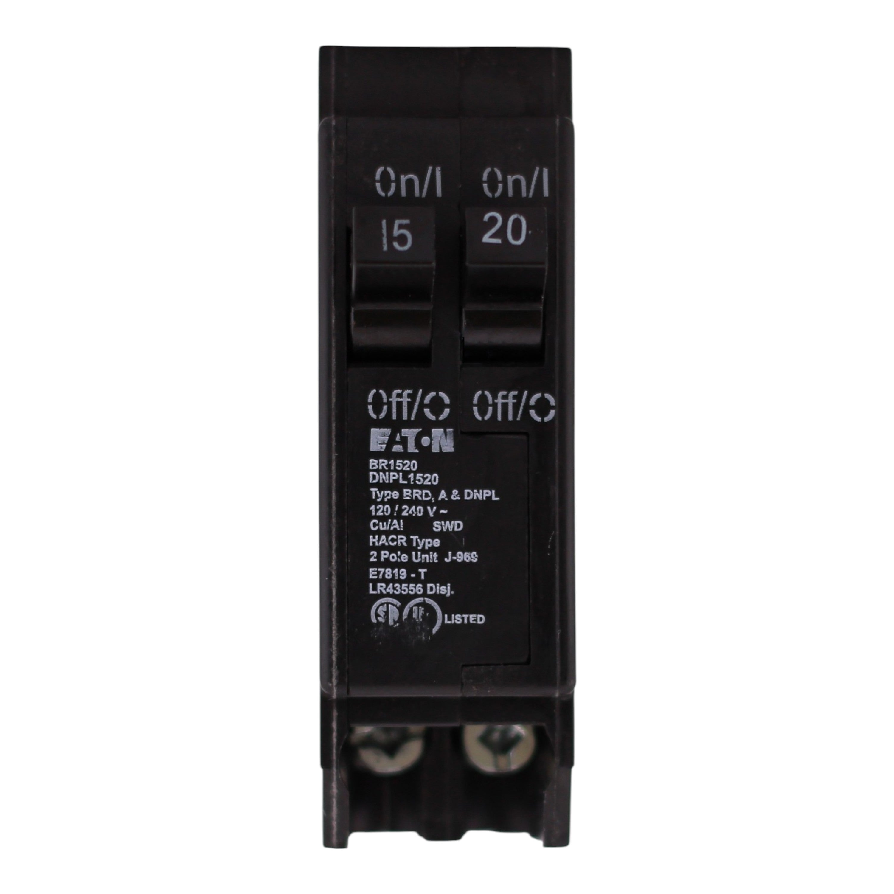 Eaton BR, BR1520, 15/20A, 1P, 120/240V, Tandem, Circuit Breaker - Image 3