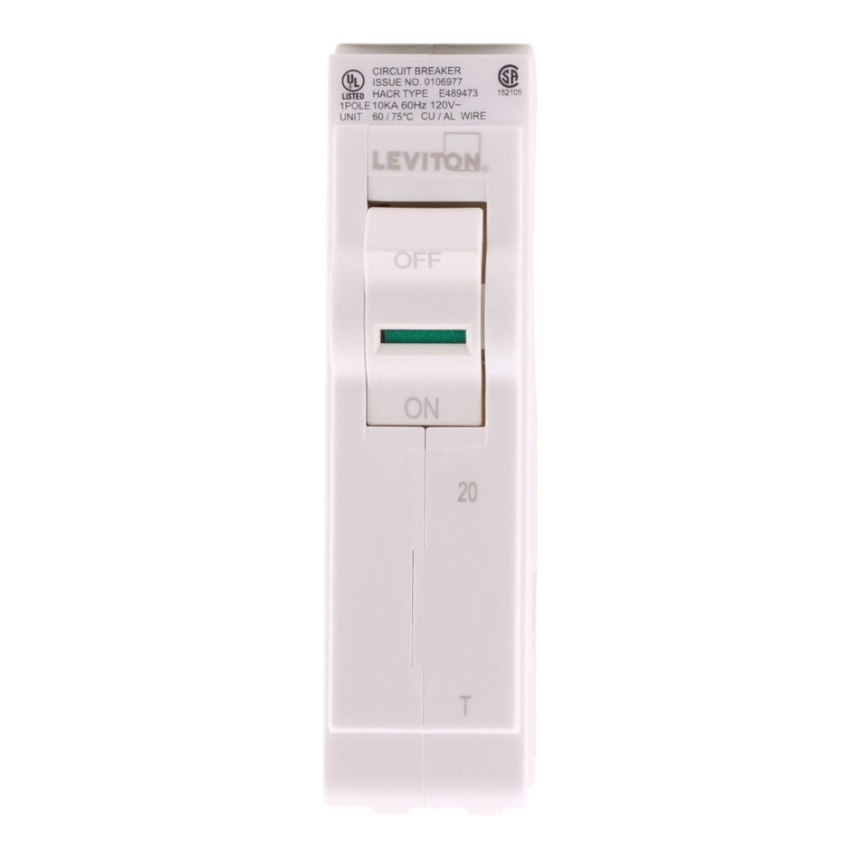 Leviton LB120-T 20A 1P 120/240V Standard Plug-On Neutral Circuit Breaker - Image 2
