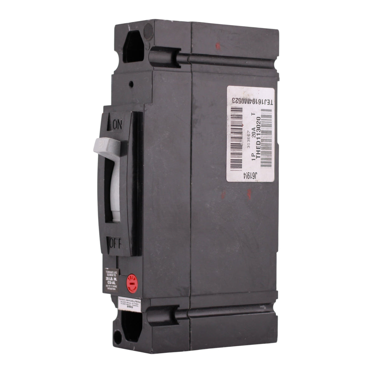 GE THED, THED113020, 20A, 1P, 277V, Bolt-On, Molded Case Circuit Breaker - Image 2