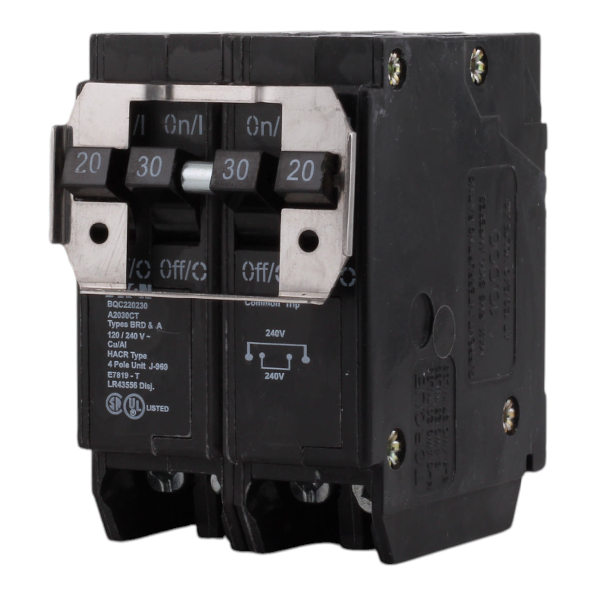 Eaton BR BQC220230 20/30A 4P 120/240V Quadplex CTL Plug-On Circuit Breaker - Image 10