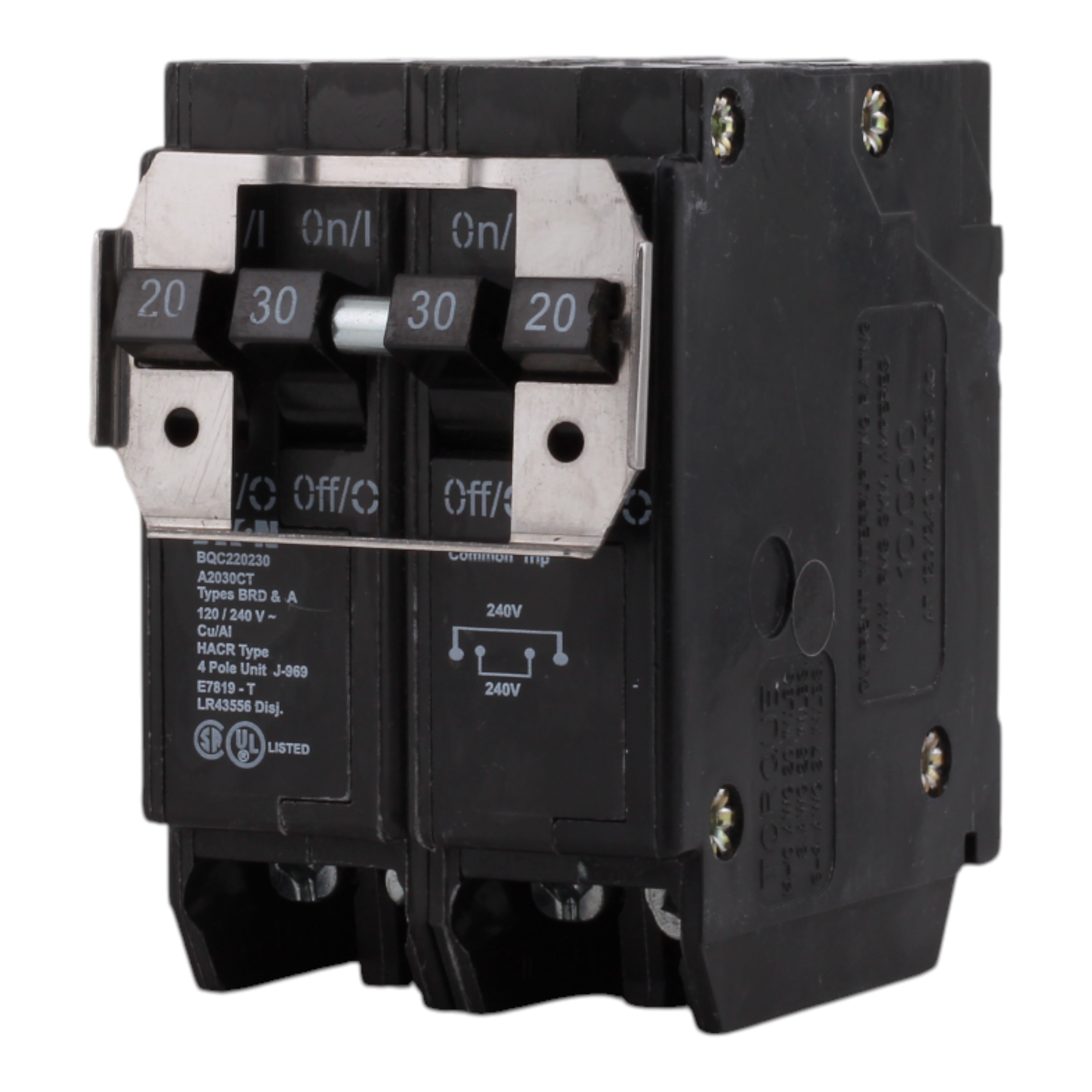 Eaton BR BQC220230 20/30A 4P 120/240V Quadplex CTL Plug-On Circuit Breaker - Image 10