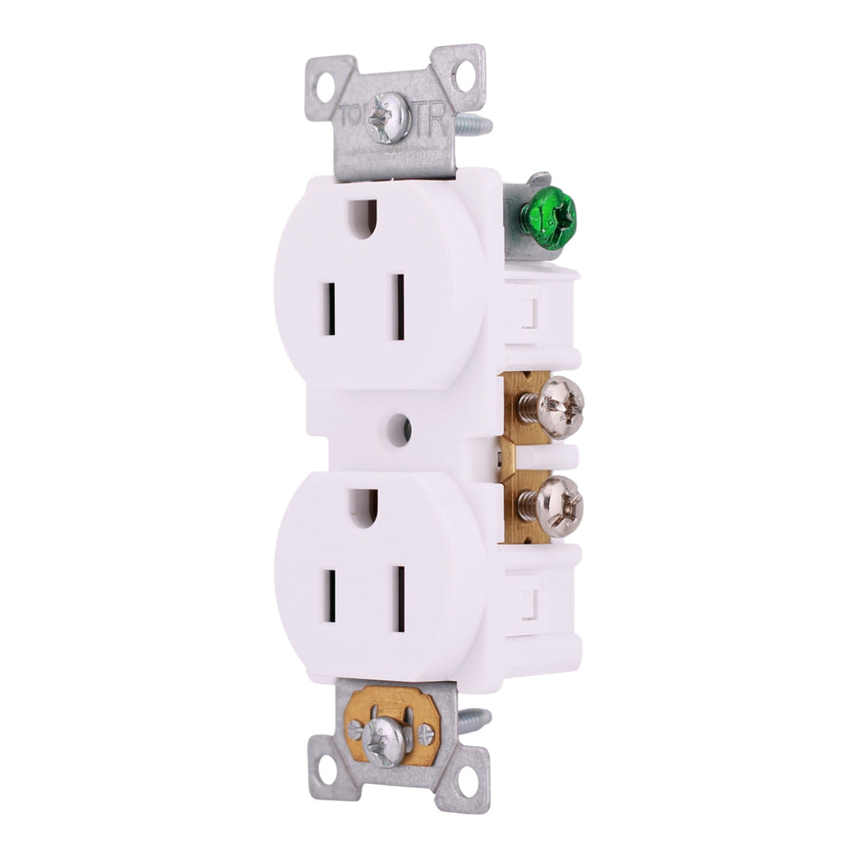 Square D X Series, SQR42101WH, 15A, 125V, TR, Standard Duplex Receptacle, White - Image 2