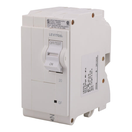 Leviton LB220-G 20A 2P 120/240V GFCI Plug-On Neutral Circuit Breaker - Image 2